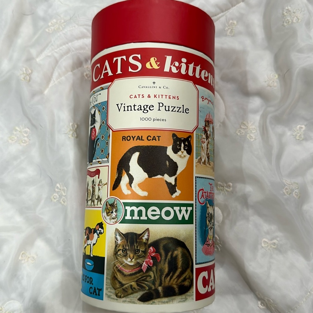 Vintage Cavallini & Co. 1000 piece cat puzzle
